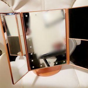 Lighted Makeup Mirror Rose Gold Magnifying Lighted Mirror (3X/2X/1X)